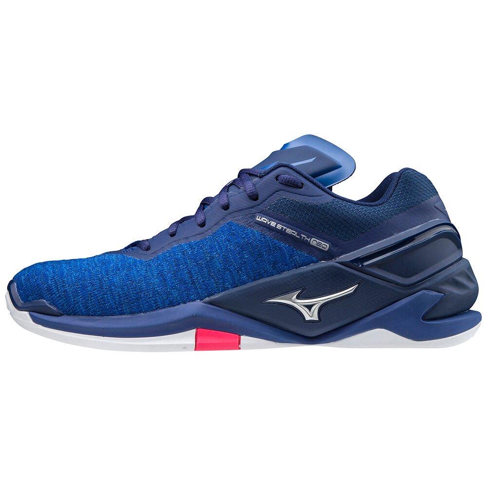 Mizuno Men's Handball Shoes Wave Stealth Neo Blue/Silver/Pink - AYUSWJT-82